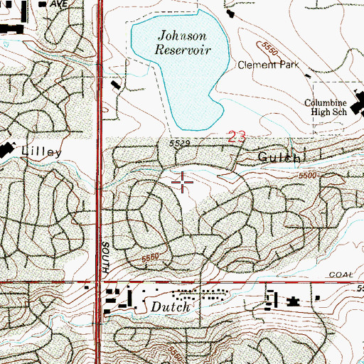Topographic Map of Woodmar Square Park, CO