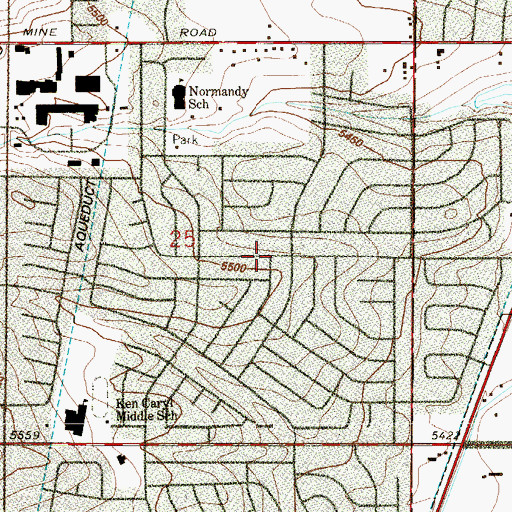 Topographic Map of Normandy Estates, CO