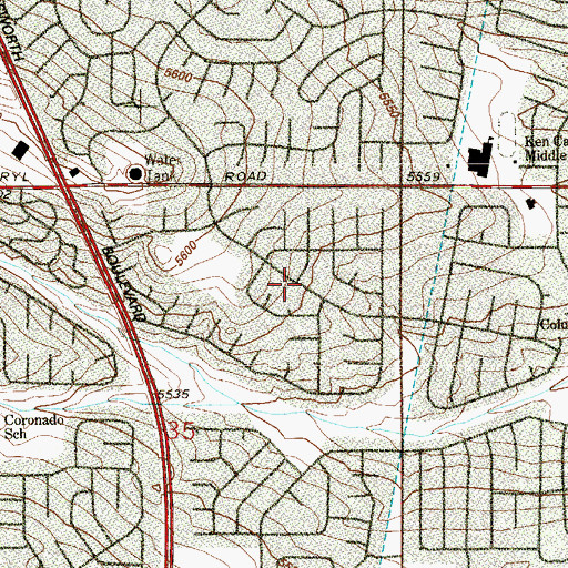 Topographic Map of Columbine Knolls, CO