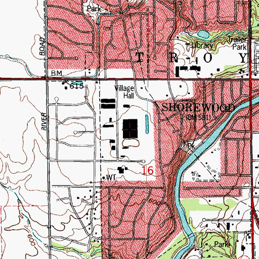 Topographic Map of Shorewood Industrial Park, IL