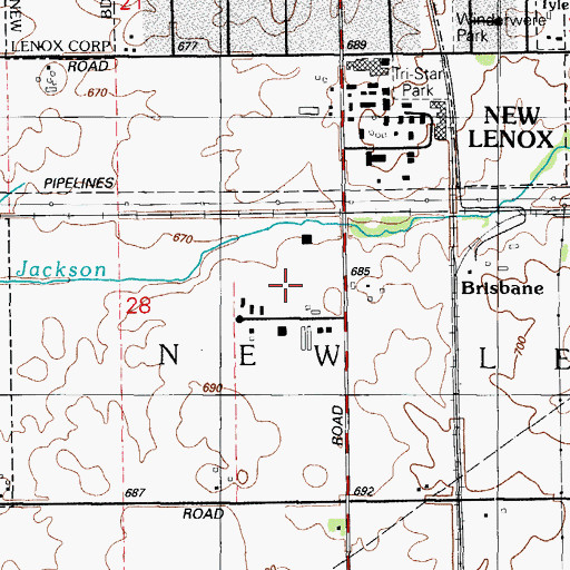Topographic Map of Cedar Industrial Park, IL