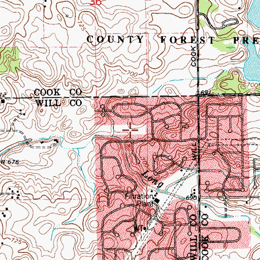 Topographic Map of Sylvan Hills, IL