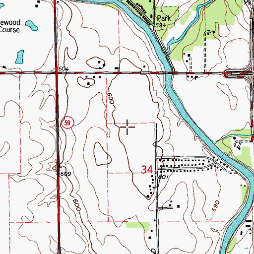 Topographic Map of Canton Crossing, IL