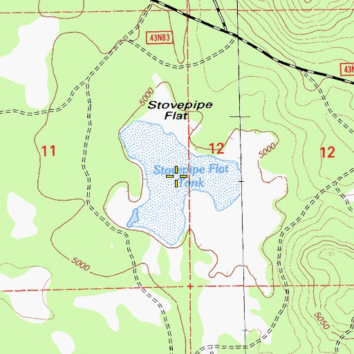 Topographic Map of Stovepipe Flat Tank, CA