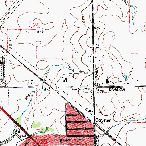 Topographic Map of Heritage Lake Estates, IL