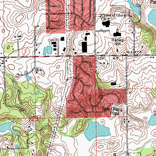 Topographic Map of Oak Valley, IL
