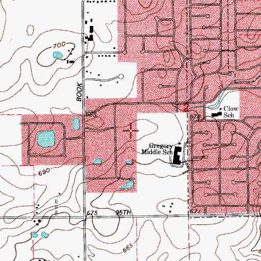 Topographic Map of Brook Crossings Estates, IL