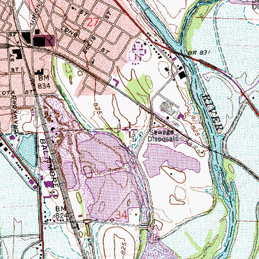 Topographic Map of Troy Wastewater Treatment Plant, OH