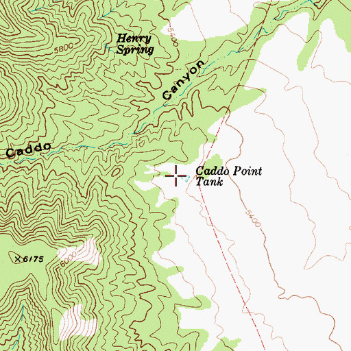 Topographic Map of Caddo Point Tank, AZ