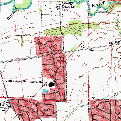 Topographic Map of Willow Grove, IL