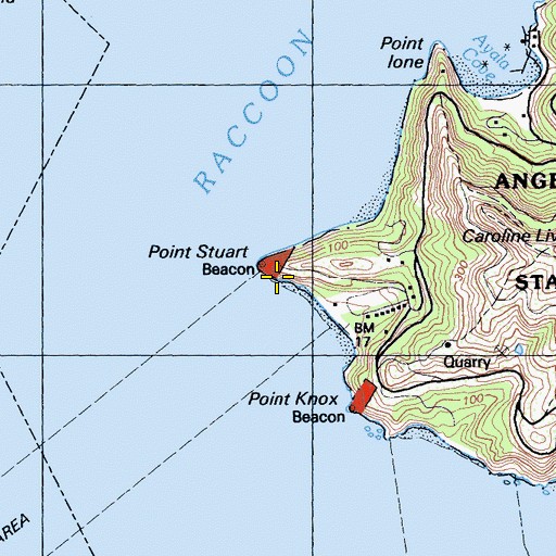 Topographic Map of Point Stuart, CA