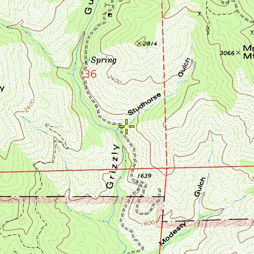 Topographic Map of Studhorse Gulch, CA