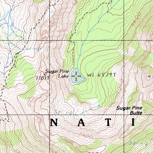 Topographic Map of Sugar Pine Lake, CA