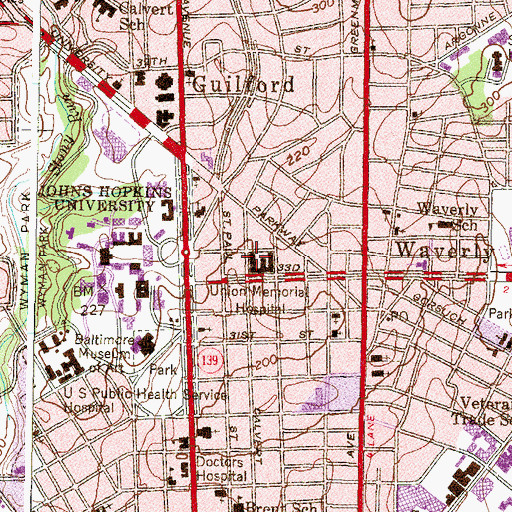Topographic Map of Johnston Professional Building, MD