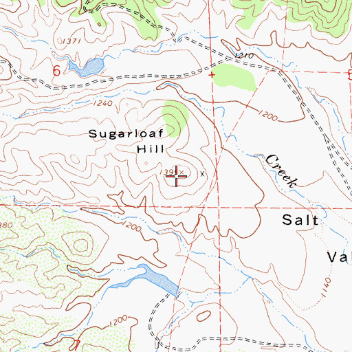 Topographic Map of Sugarloaf Hill, CA