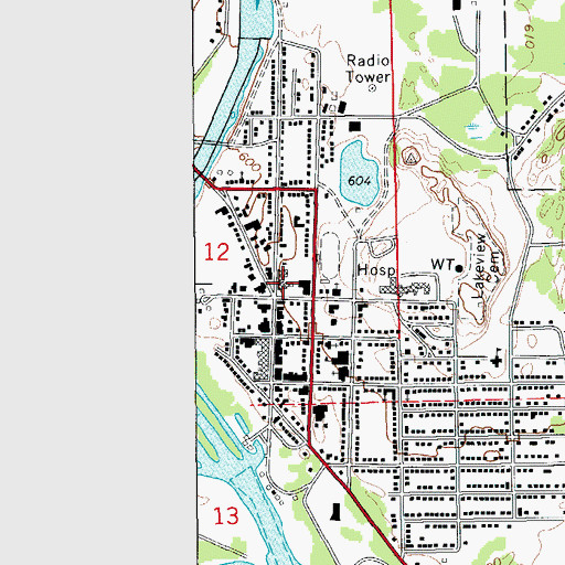 Topographic Map of Manistique High School, MI