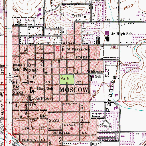 Topographic Map of Grace Baptist Church, ID