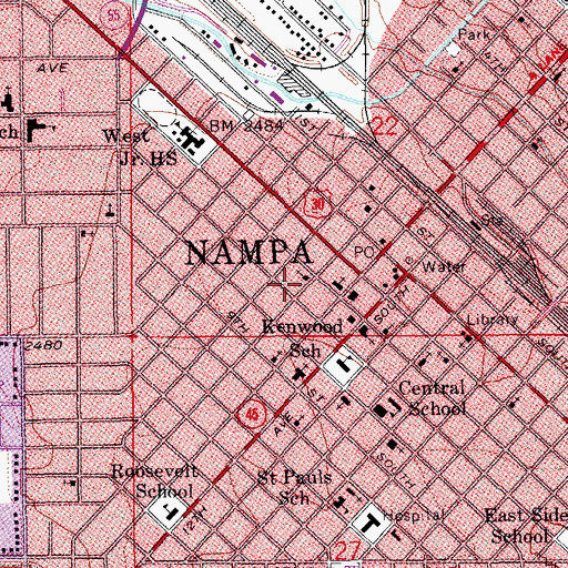 Topographic Map of Grace Episcopal Church, ID