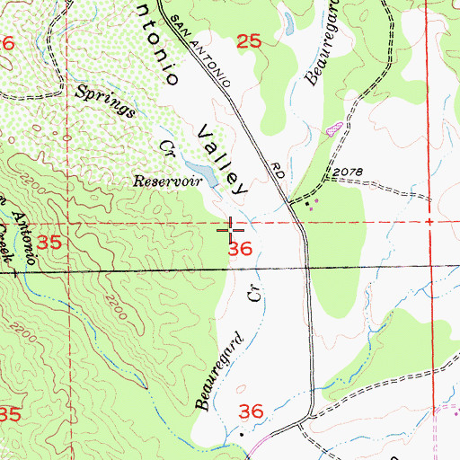 Topographic Map of Sulphur Springs Creek, CA