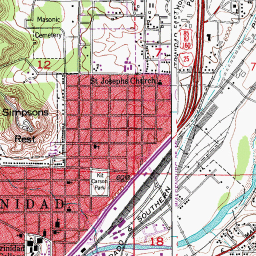 Topographic Map of Bethel Southern Baptist Church, CO