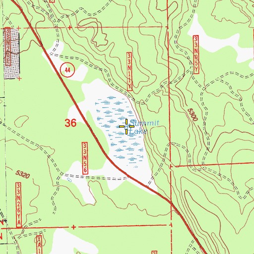 Topographic Map of Summit Lake, CA