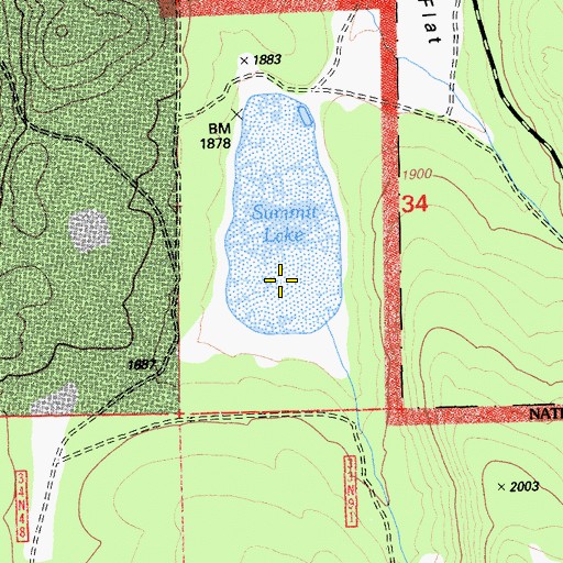 Topographic Map of Summit Lake, CA