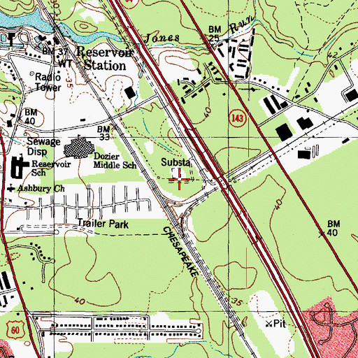 Topographic Map of Deforest Industrial Park, VA