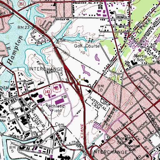Topographic Map of The Shops At Hampton Harbor, VA