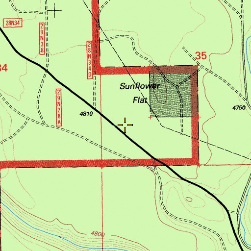 Topographic Map of Sunflower Flat, CA