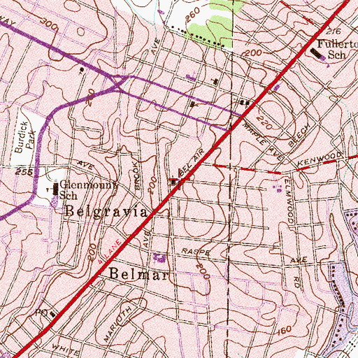 Topographic Map of Bethlehem Baptist Church, MD