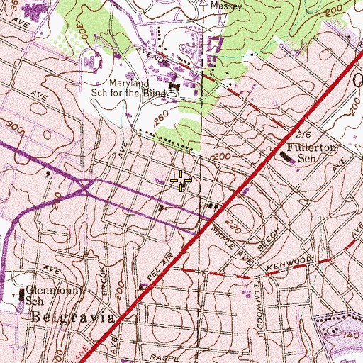 Topographic Map of Baltimore Chinese Baptist Church, MD