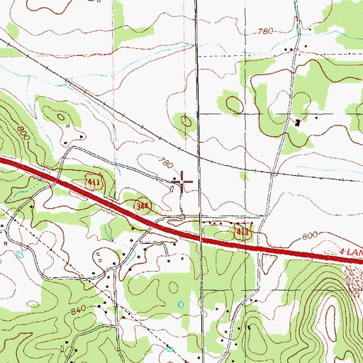 Topographic Map of Brookshire Family Cemetery, GA