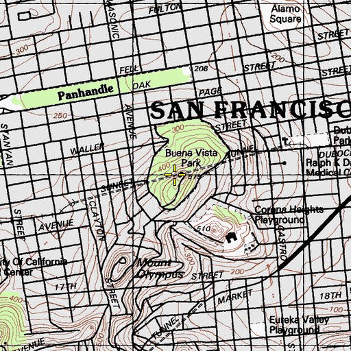 Topographic Map of Sunset Tunnel, CA
