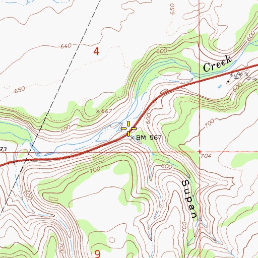 Topographic Map of Supan Gulch, CA