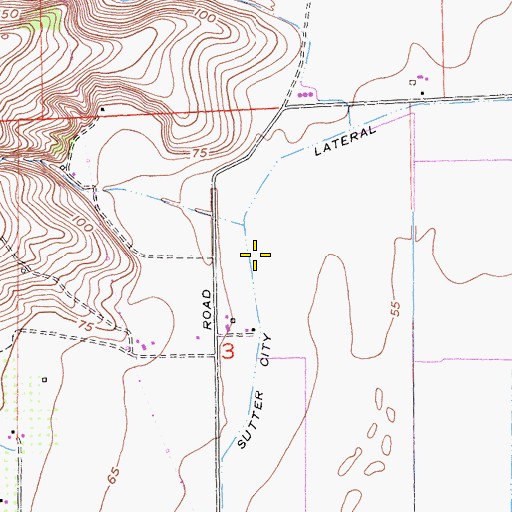 Topographic Map of Sutter City Lateral, CA