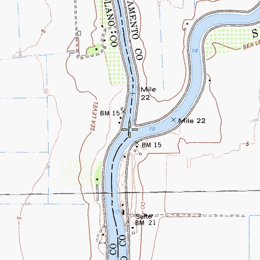Topographic Map of Sutter Slough, CA