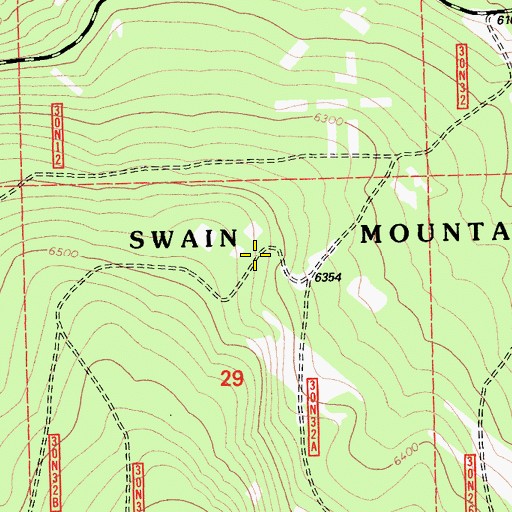 Topographic Map of Swain Mountain Experimental Forest, CA