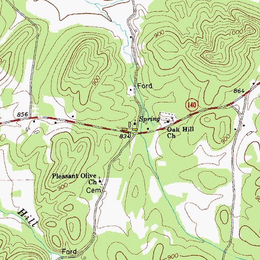 Topographic Map of Faith Tabernacle Full Gospel Church Cemetery, GA