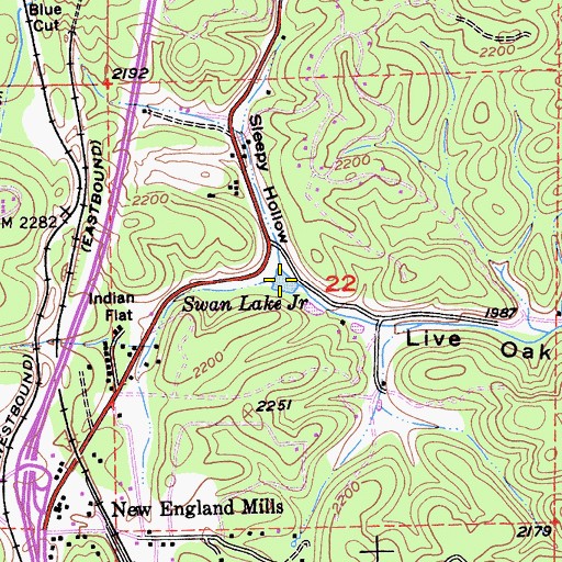 Topographic Map of Swan Lake Junior, CA