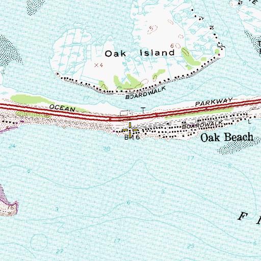 Topographic Map of Oak Island Chapel, NY