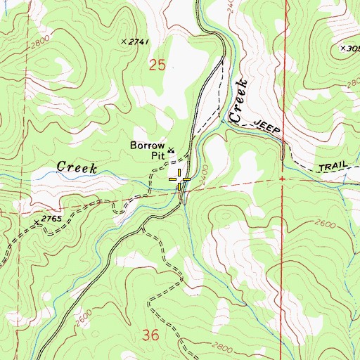 Topographic Map of Swift Creek, CA