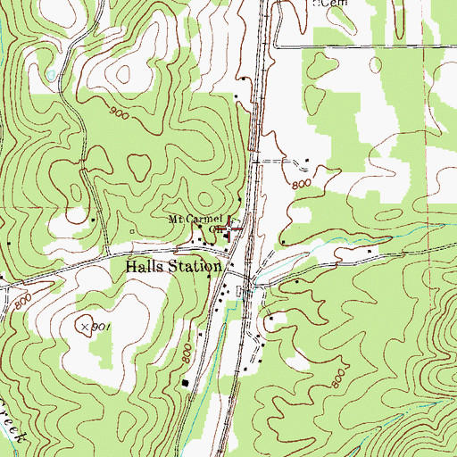 Topographic Map of Mount Carmel Methodist Church Cemetery, GA
