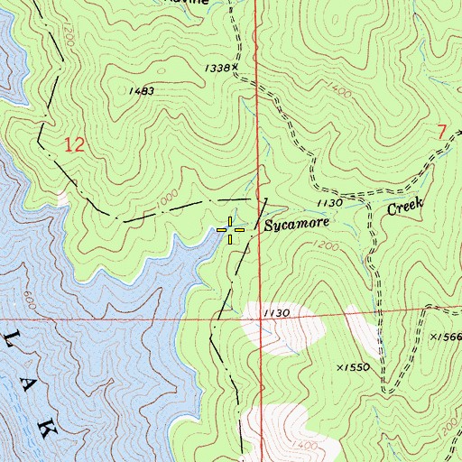 Topographic Map of Sycamore Creek, CA