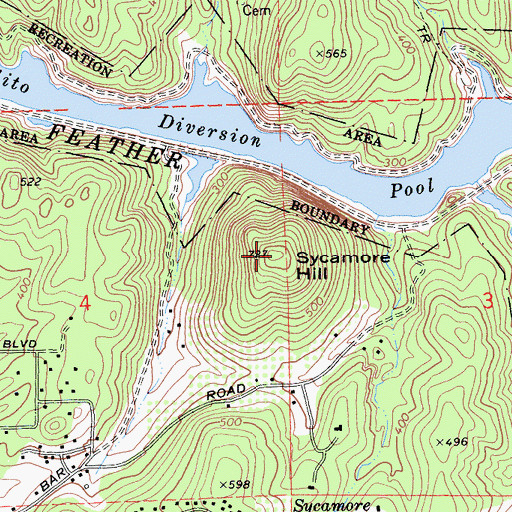 Topographic Map of Sycamore Hill, CA