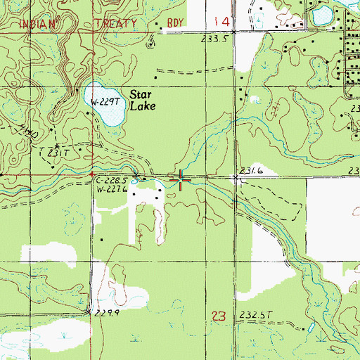 Topographic Map of Bear Wallow Creek, MI