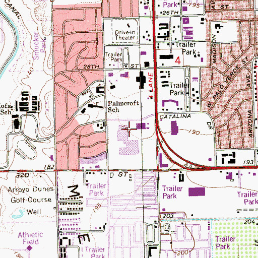 Topographic Map of Southgate Mall, AZ