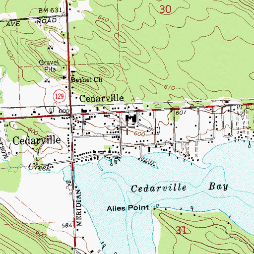 Topographic Map of Hossack Memorial Park, MI