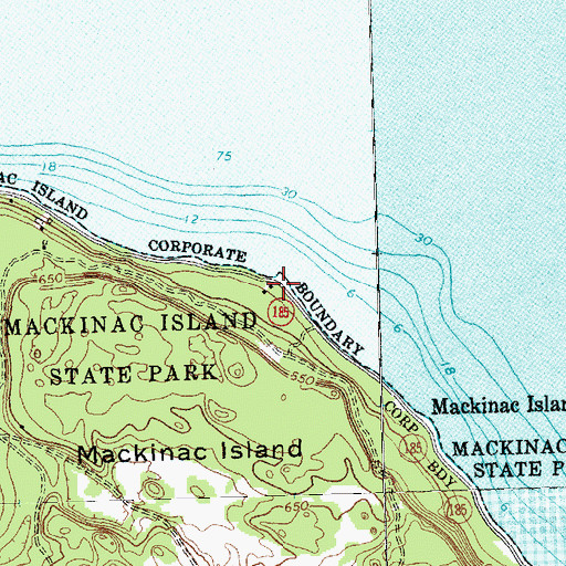 Topographic Map of Point Saint Clair, MI