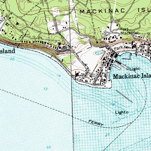 Topographic Map of Mackinac Island Public Schools, MI