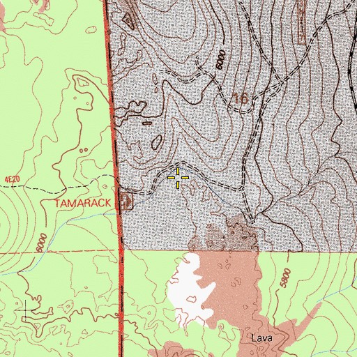 Topographic Map of Tamarack Swale Trail, CA